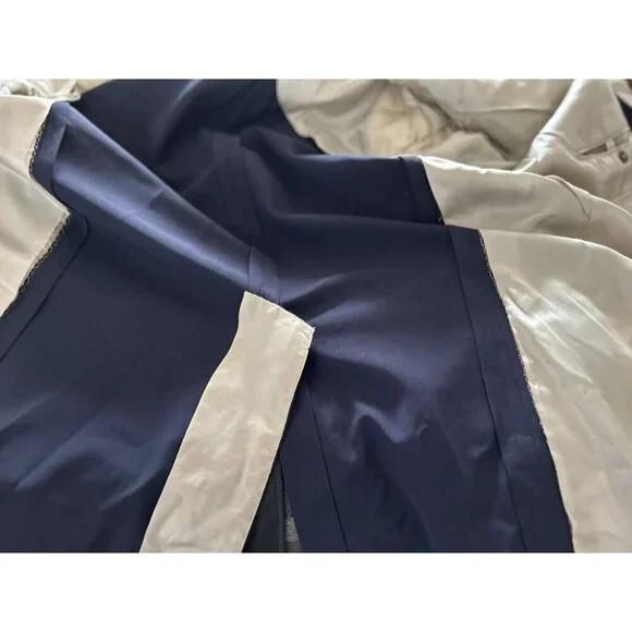 PAUL STUART Sport Blazer 100% Wool Navy Blue Jacket Gold Buttons Size 48/XLong